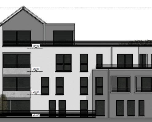 Dinslaken Bau, Mehrfamilienhaus Rohbau, Dinslaken bauen, Architekten, Nassmache Bauunternehmung, Rohbau, Borken, Fundament, Stahlbetonwände, Stahlbetonarbeiten, Bodenplatten setzen, Baustelle Dinslaken